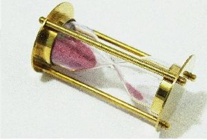 Brass Sand timer with pink sand