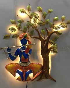 Flute Krishna Under Tree Wall Decor Frame