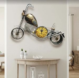 Metal Harley Bike Clock Wall Frame