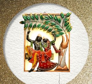 Metal Radha Krishna Wall Decor Frame