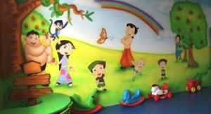 educational wall painting for primary school play school wall painting design