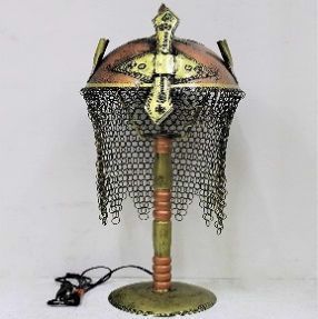 Iron Mughal Jali Helmet Lamp