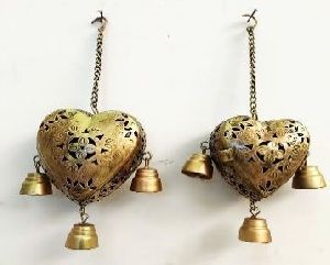 Three Bell Heart T-Light Hanging Set