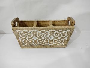 Wooden Cutlery Caddy Box