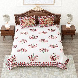 Double Bed Cotton Jaipuri Bedsheet