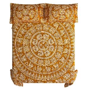 Handblock Bedsheet For Double Bedsheet Rajsthani Yellow Hathi