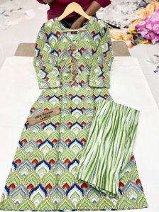 Cotton printed kurti with pant collection