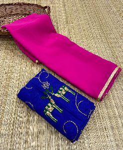 Premium Quality Plain Georgette Saree