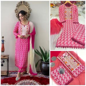 Printed kurti plazzo with dupatta collection