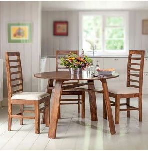 4 Seater Sheesham Wooden Dining Table Set