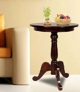 Antique Wooden Round End Table