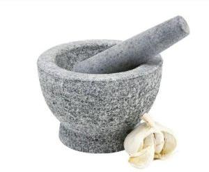 Marble mortar and pestle black non polished