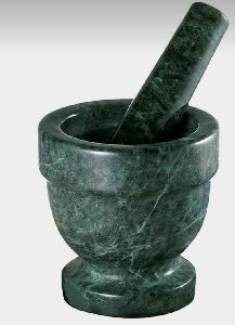 MARBLE mortar and pestle green