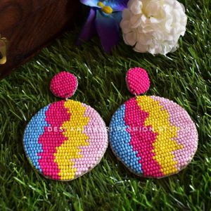 Multicolor Tire Bead Earrings