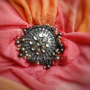 Oxidized Kundan Ring