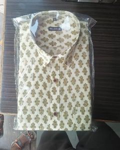 Printed cotton half sleeves shirt