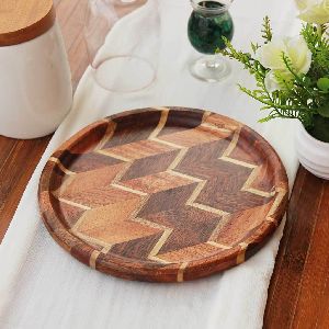 Wooden Round Serving Tray