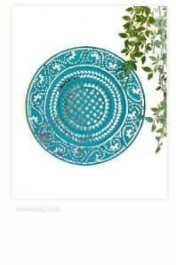 Lippan Wall Art Plate 16 inches Teal blue