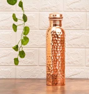 Copper Jointless Hammered Water Bottle