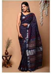 Bagru Hand Block Printed Saree