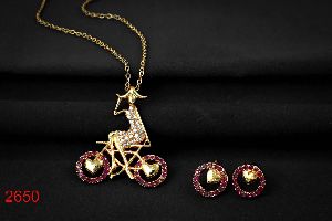 Gold AD cycle pendant