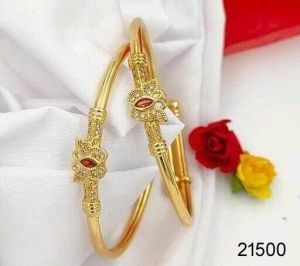 Gold Plated kada with stone premium quality