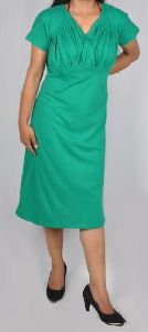 Knee Length with Chest Pleat Maternity Dress