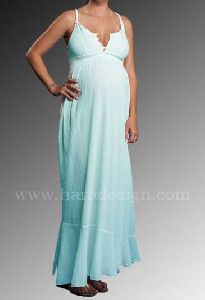 Strap Sleeves Full Length Maternity Gown