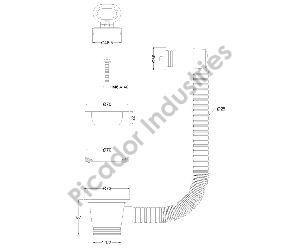 2.5 Inch Overflow with Plug Sink Strainer