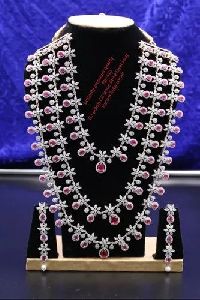 American Diamond Long Jewellery Set