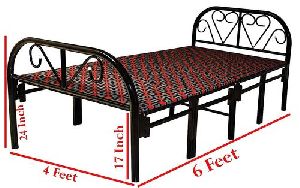 Sahni 6ft x 4ft Metal Single Folding Rollaway Bed with Fixed Mattress