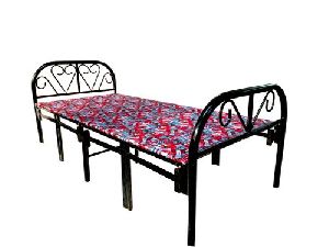 sahni multicolor metal single folding mattress bed