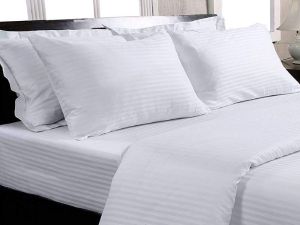 Plain Hotel satin stripe Bedsheet