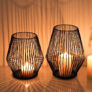 Black Metal Wire Candle Holder