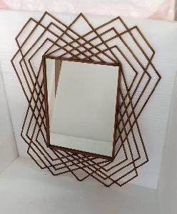Rectangular Metal Wire Frame Wall Mirror