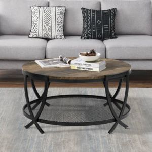 Vintage Metal Wood Coffee Table