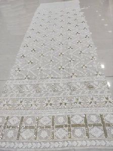 Lucknowi Chikan Embroidery Fabric