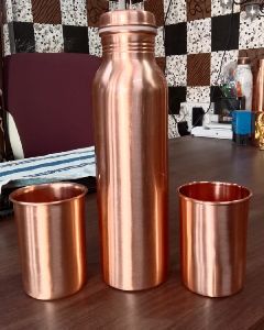 Pure Copper Water Bottle Gift Set