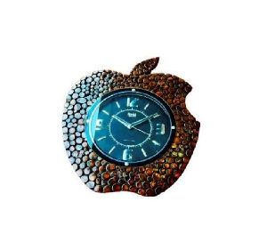 Apple Shape Wooden Designer Wall Clock