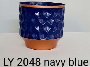 Navy Blue Metal Planter