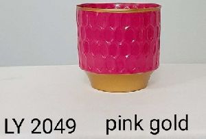 Pink Gold Metal Planter