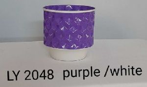 Purple & White Metal Planter