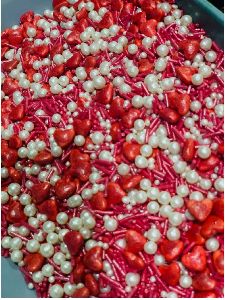 Red and White Mixed Cake Sprinkle