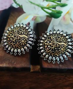 German Silver Stud Earrings