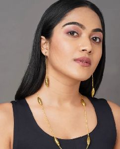 Gold Plated Long Necklace Set