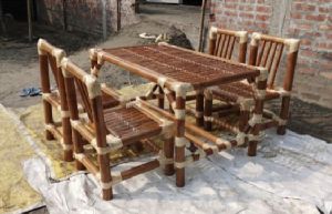 Bamboo Dining Table Set