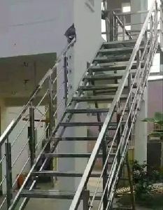 Stainless Steel Straight Staircase