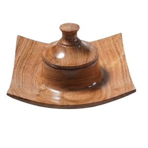 Inaithiram SPFO Acacia Wood Chip And Dip Serving Platter Tray