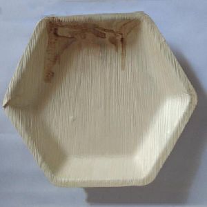 Hexagonal Shaped Areca Leaf Bowl