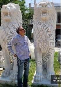 8 Feet Marble Lion Statue